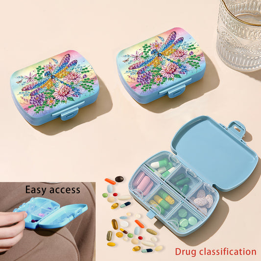 5D DIY Diamond Painting Dot Pill Case Diamond Art Pill Storage Box for Art Craft