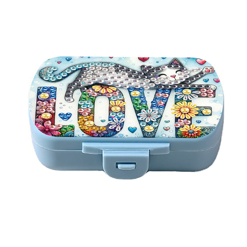 5D DIY Diamond Painting Dot Pill Case Diamond Art Pill Storage Box for Art Craft