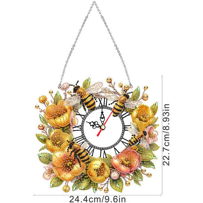 Acrylic Special Shape Daisy 5D Diamond Painting Clock Art Craft for Desktop Wall