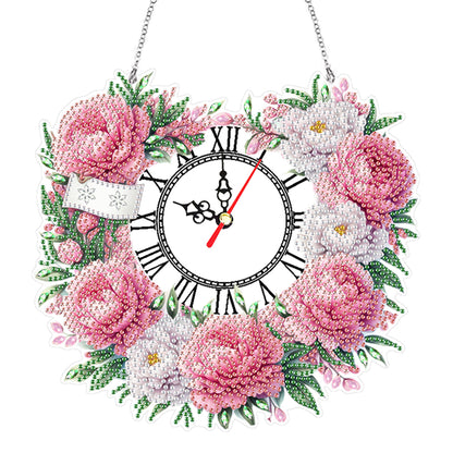 Acrylic Special Shape Daisy 5D Diamond Painting Clock Art Craft for Desktop Wall