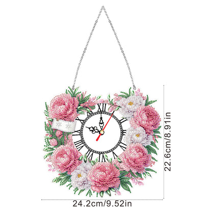 Acrylic Special Shape Daisy 5D Diamond Painting Clock Art Craft for Desktop Wall