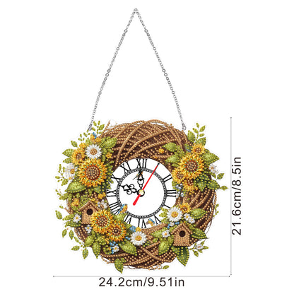 Acrylic Special Shape Daisy 5D Diamond Painting Clock Art Craft for Desktop Wall