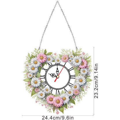 Acrylic Special Shape Daisy 5D Diamond Painting Clock Art Craft for Desktop Wall