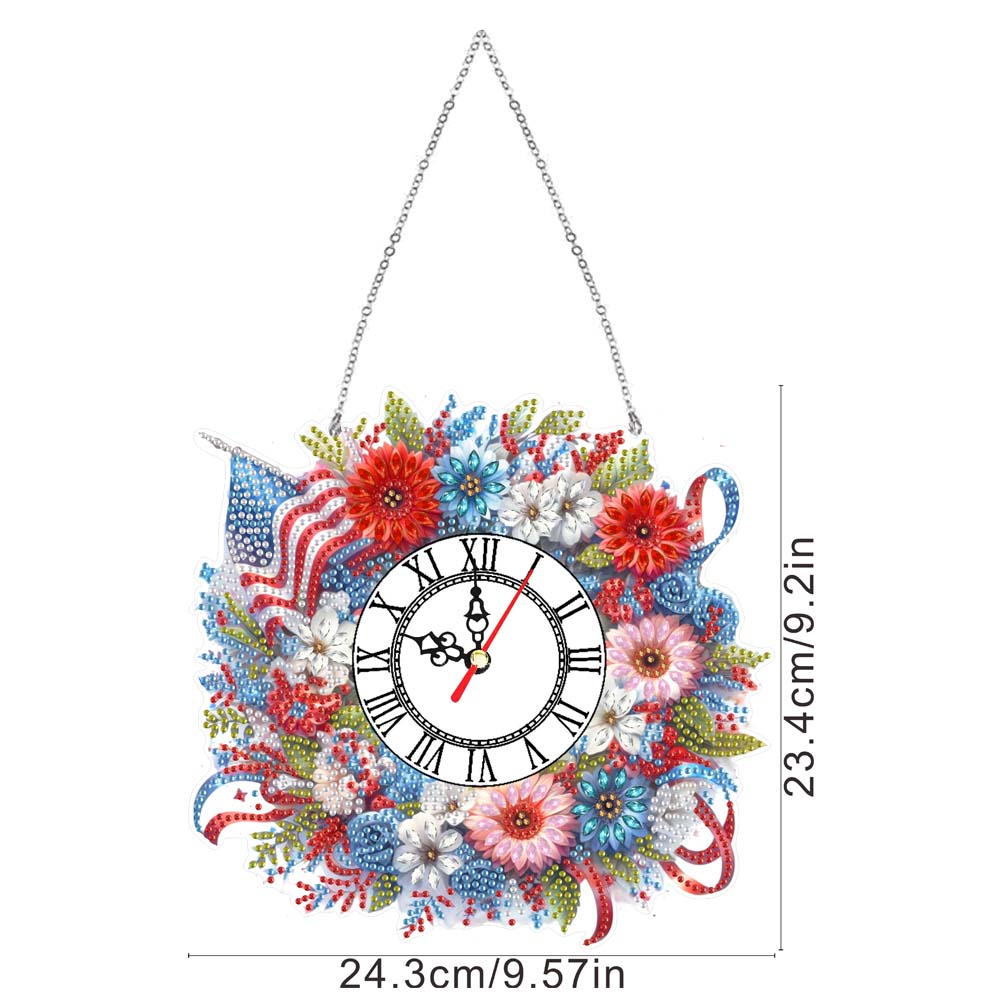 Acrylic Special Shape Daisy 5D Diamond Painting Clock Art Craft for Desktop Wall