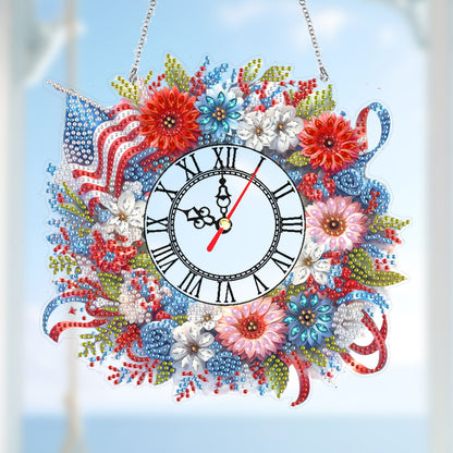 Acrylic Special Shape Daisy 5D Diamond Painting Clock Art Craft for Desktop Wall