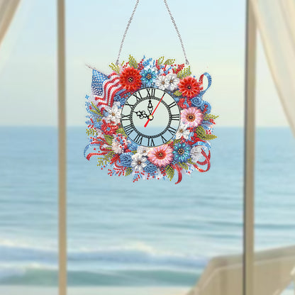 Acrylic Special Shape Daisy 5D Diamond Painting Clock Art Craft for Desktop Wall