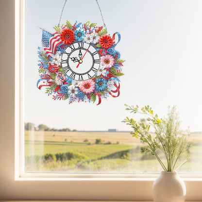 Acrylic Special Shape Daisy 5D Diamond Painting Clock Art Craft for Desktop Wall