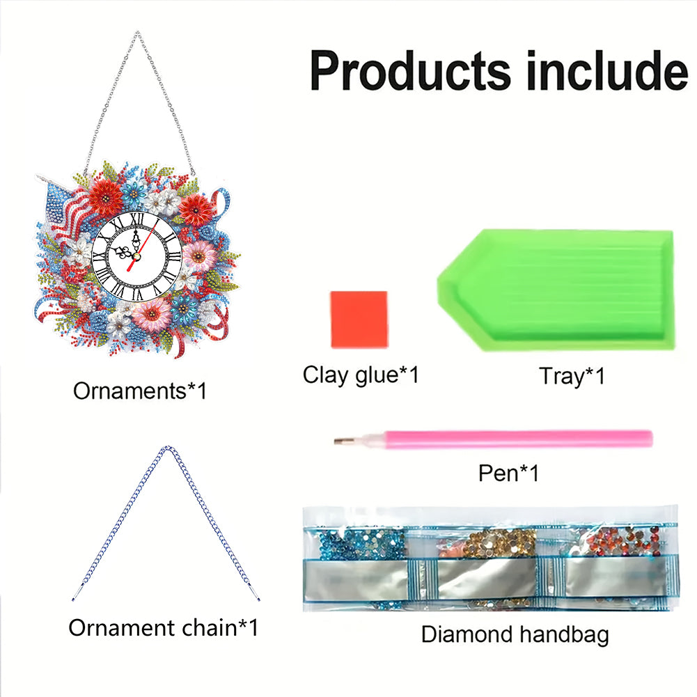 Acrylic Special Shape Daisy 5D Diamond Painting Clock Art Craft for Desktop Wall