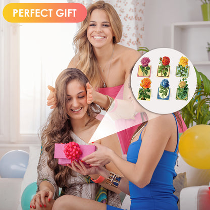 6pcs Rose Diamond Painting Greeting Cards Handmade Diamond Art Cards for Adults