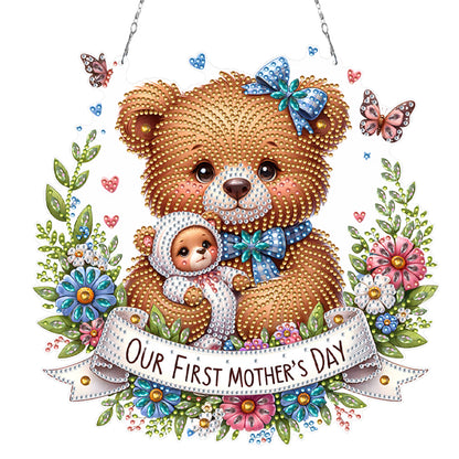 Bear DIY Diamond Art Pendant Kit Diamond Painting Hanging Pendant for Art Crafts