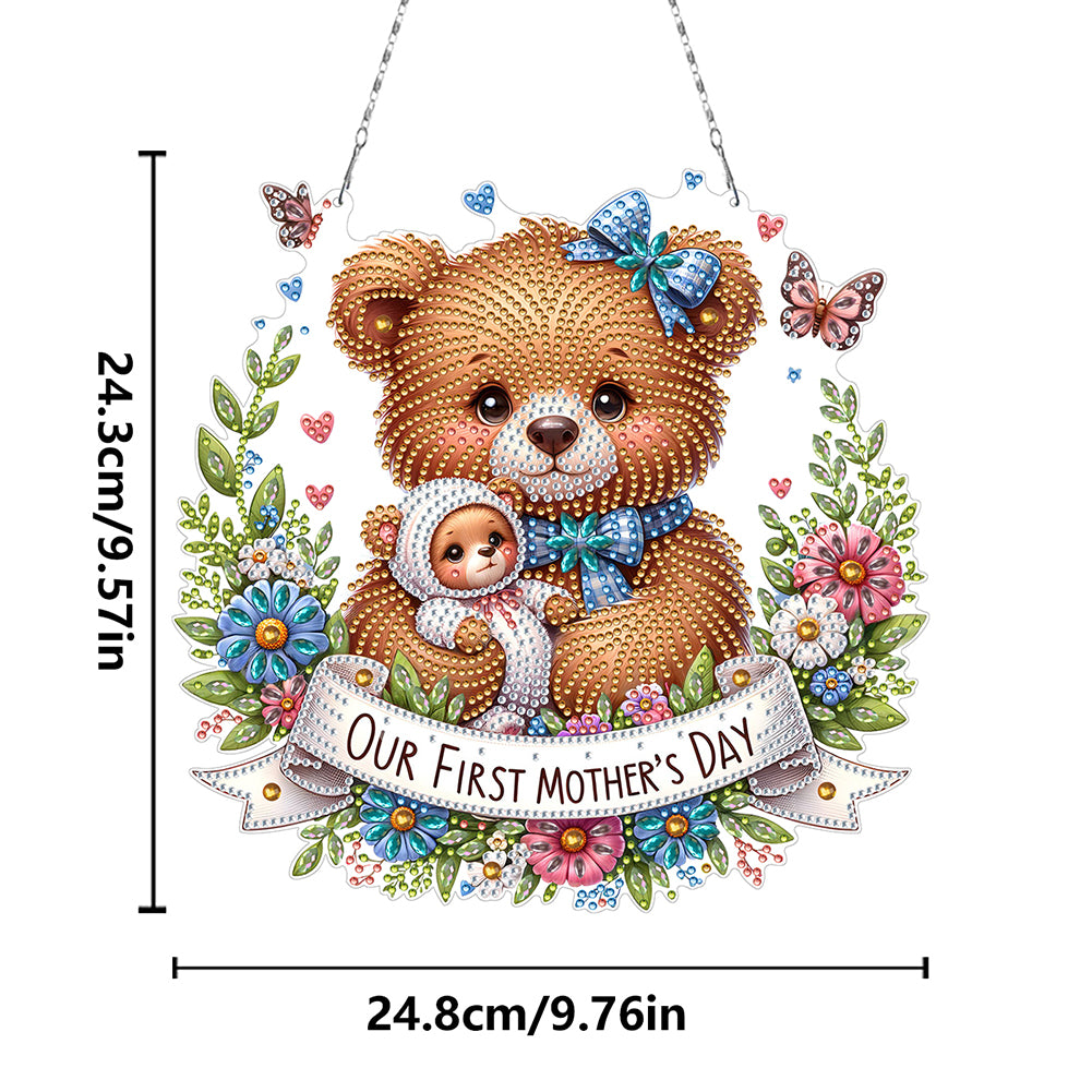 Bear DIY Diamond Art Pendant Kit Diamond Painting Hanging Pendant for Art Crafts