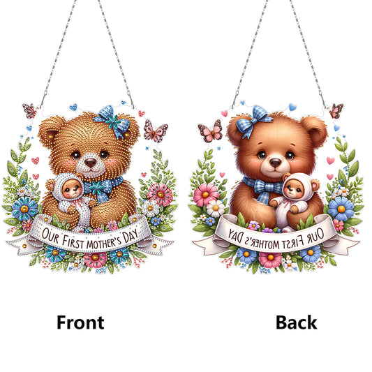 Bear DIY Diamond Art Pendant Kit Diamond Painting Hanging Pendant for Art Crafts