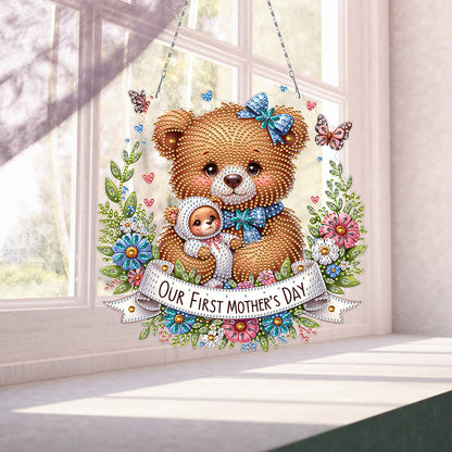 Bear DIY Diamond Art Pendant Kit Diamond Painting Hanging Pendant for Art Crafts