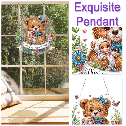 Bear DIY Diamond Art Pendant Kit Diamond Painting Hanging Pendant for Art Crafts