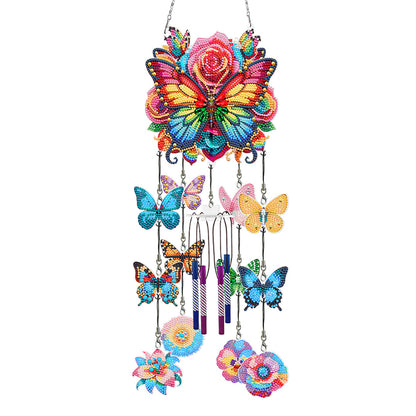 Butterfly Wind Chime Double Sided Diamond Painting Hanging Pendant Home Decor