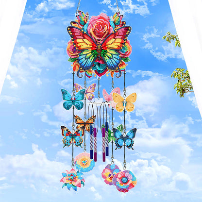Butterfly Wind Chime Double Sided Diamond Painting Hanging Pendant Home Decor