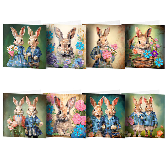 6/8PCS DIY Diamond Art Greeting Cards Animal Theme Congratulations Cards & Gifts