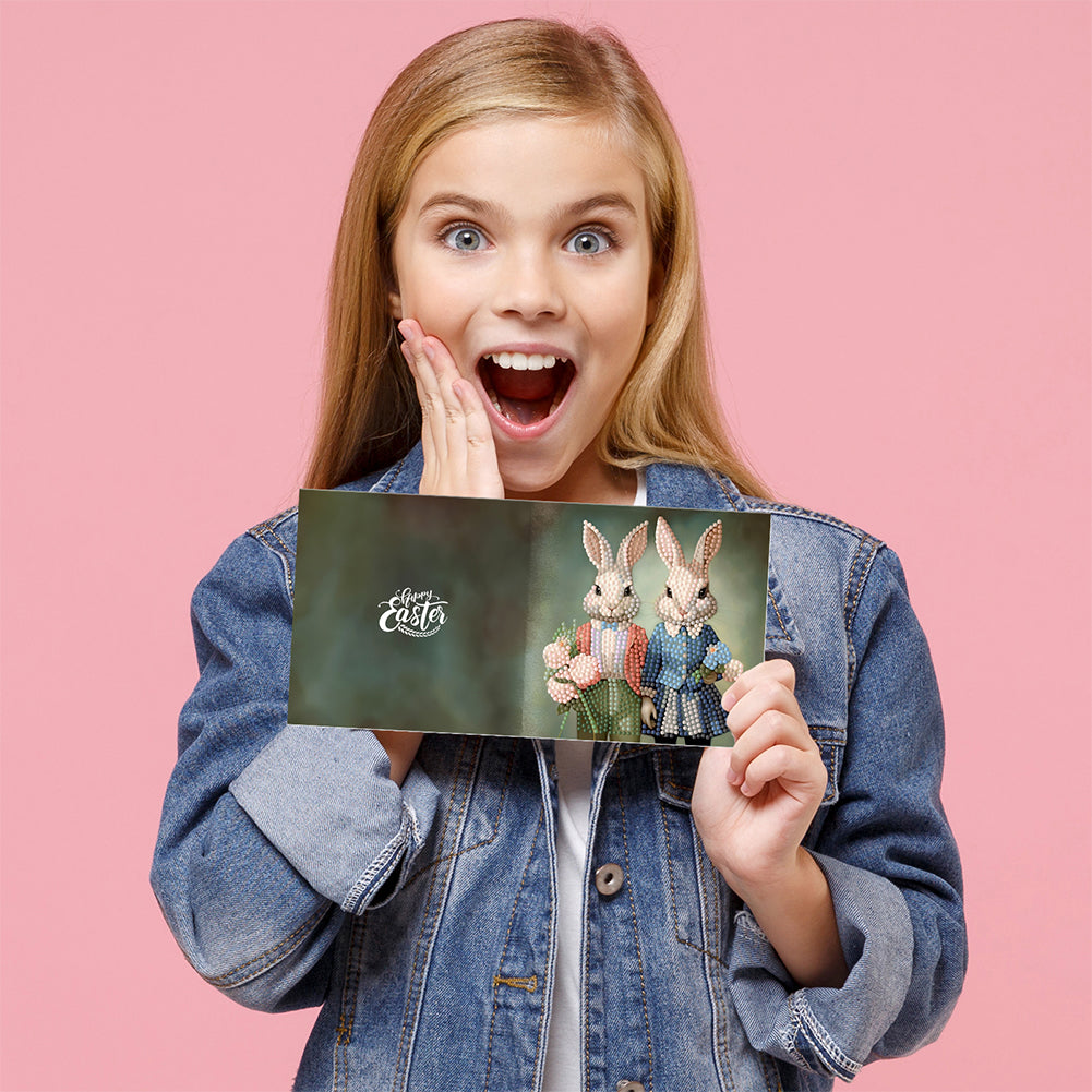 6/8PCS DIY Diamond Art Greeting Cards Animal Theme Congratulations Cards & Gifts