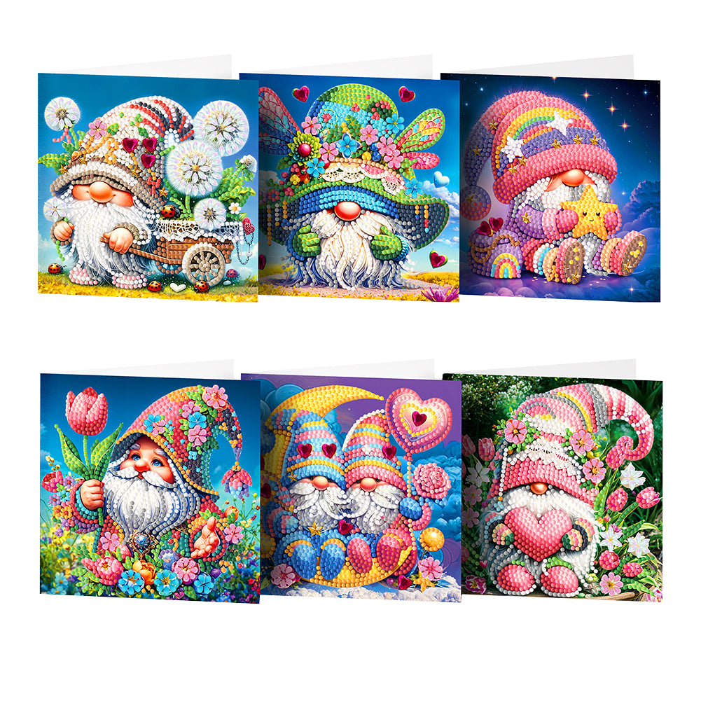 6/8PCS DIY Diamond Art Greeting Cards Animal Theme Congratulations Cards & Gifts