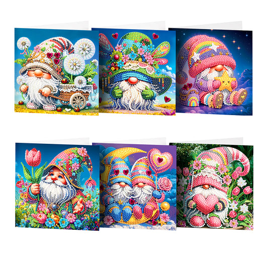6/8PCS DIY Diamond Art Greeting Cards Animal Theme Congratulations Cards & Gifts