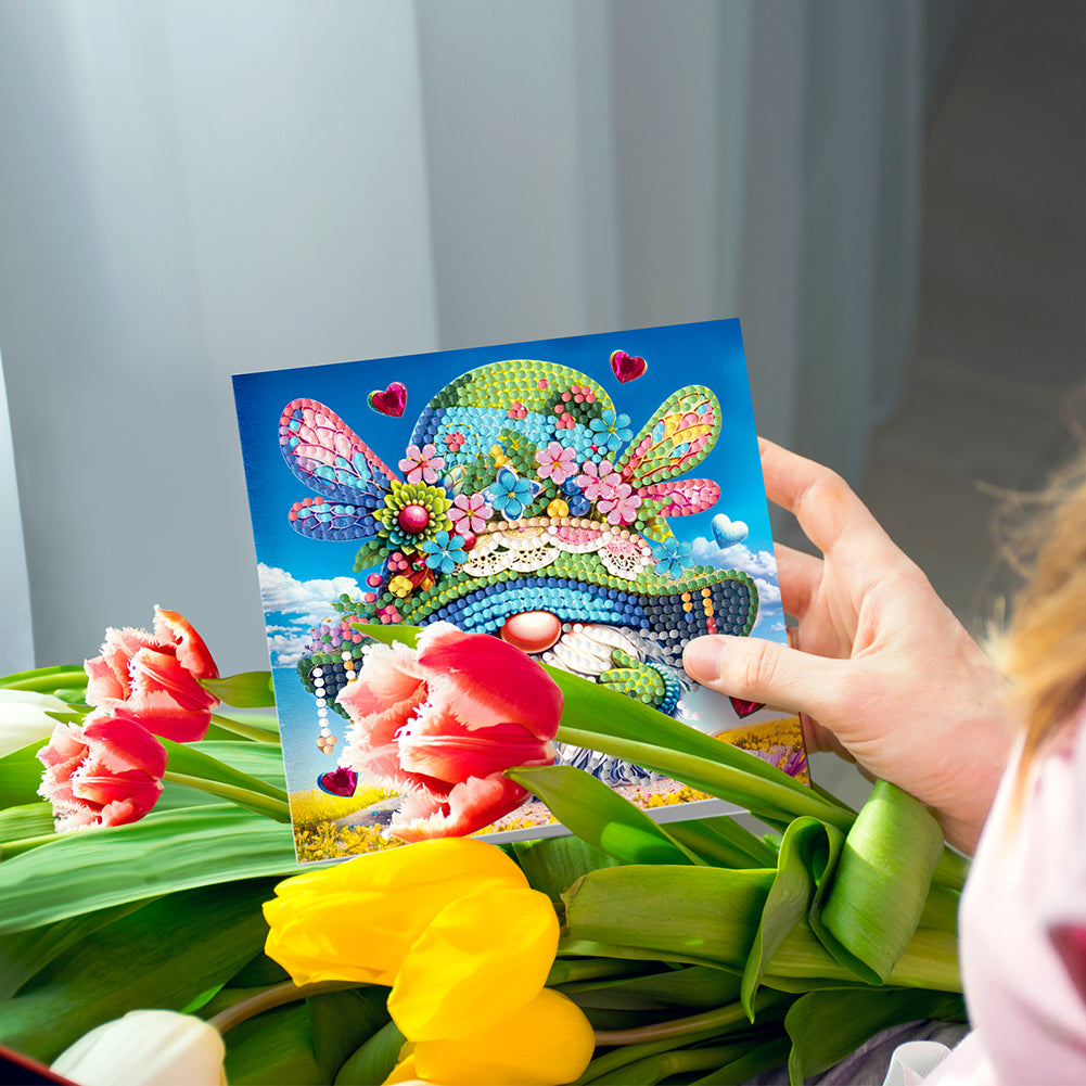 6/8PCS DIY Diamond Art Greeting Cards Animal Theme Congratulations Cards & Gifts