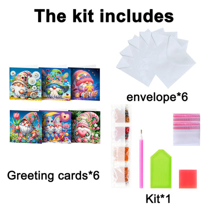 6/8PCS DIY Diamond Art Greeting Cards Animal Theme Congratulations Cards & Gifts