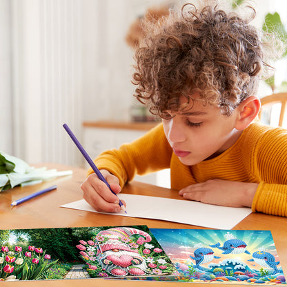 6/8PCS DIY Diamond Art Greeting Cards Animal Theme Congratulations Cards & Gifts