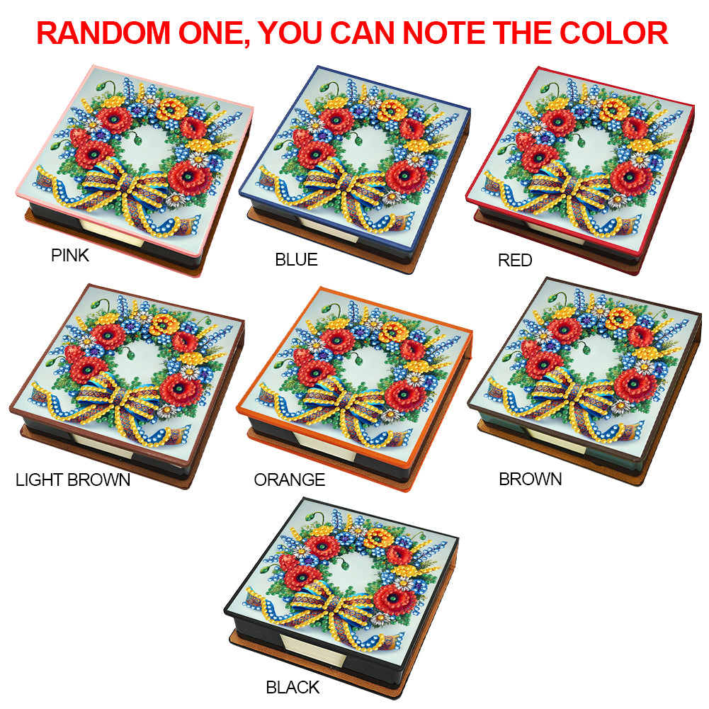 Birds Leather Diamond Art Note Box with 150 Sheets of Paper for Adults Beginners