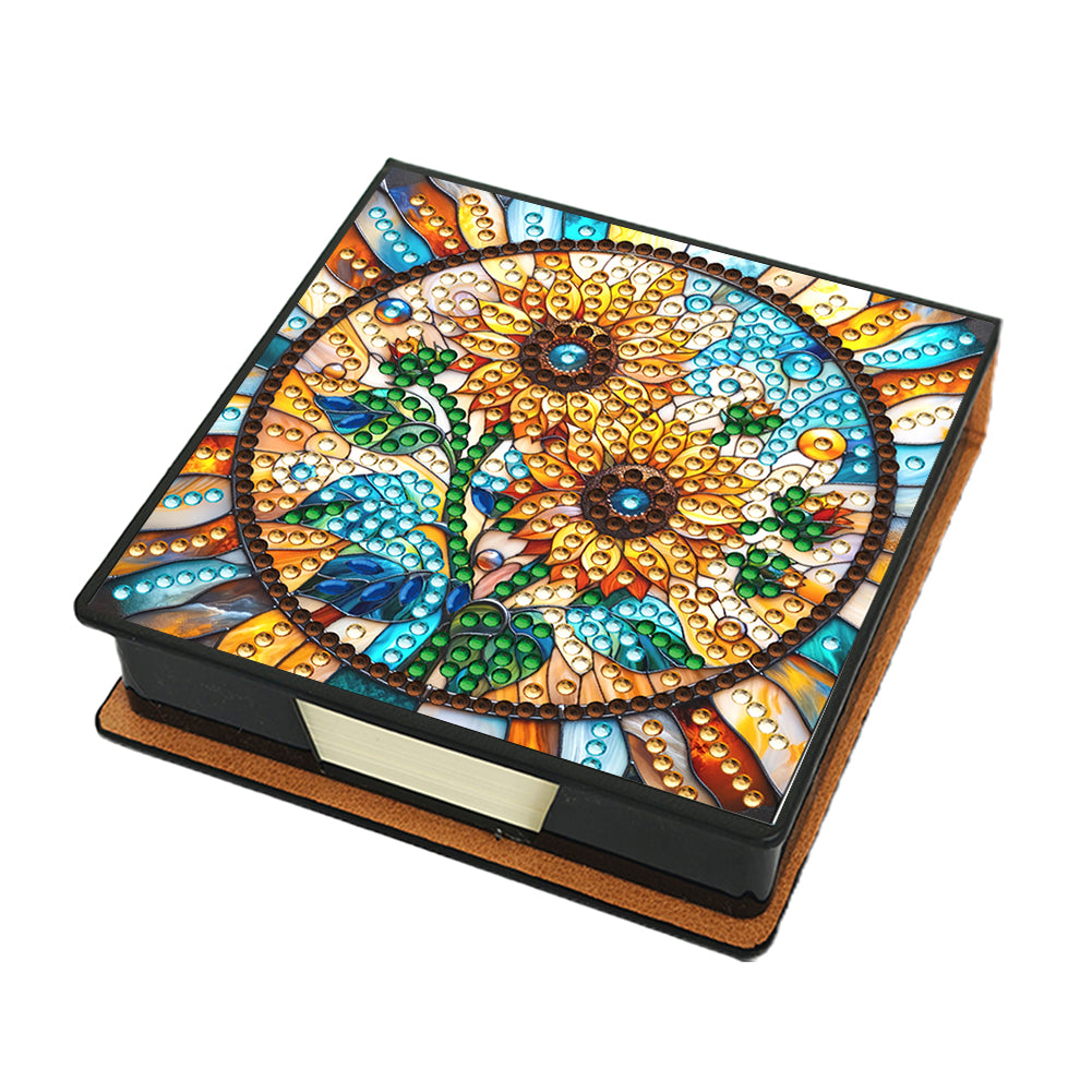 Birds Leather Diamond Art Note Box with 150 Sheets of Paper for Adults Beginners