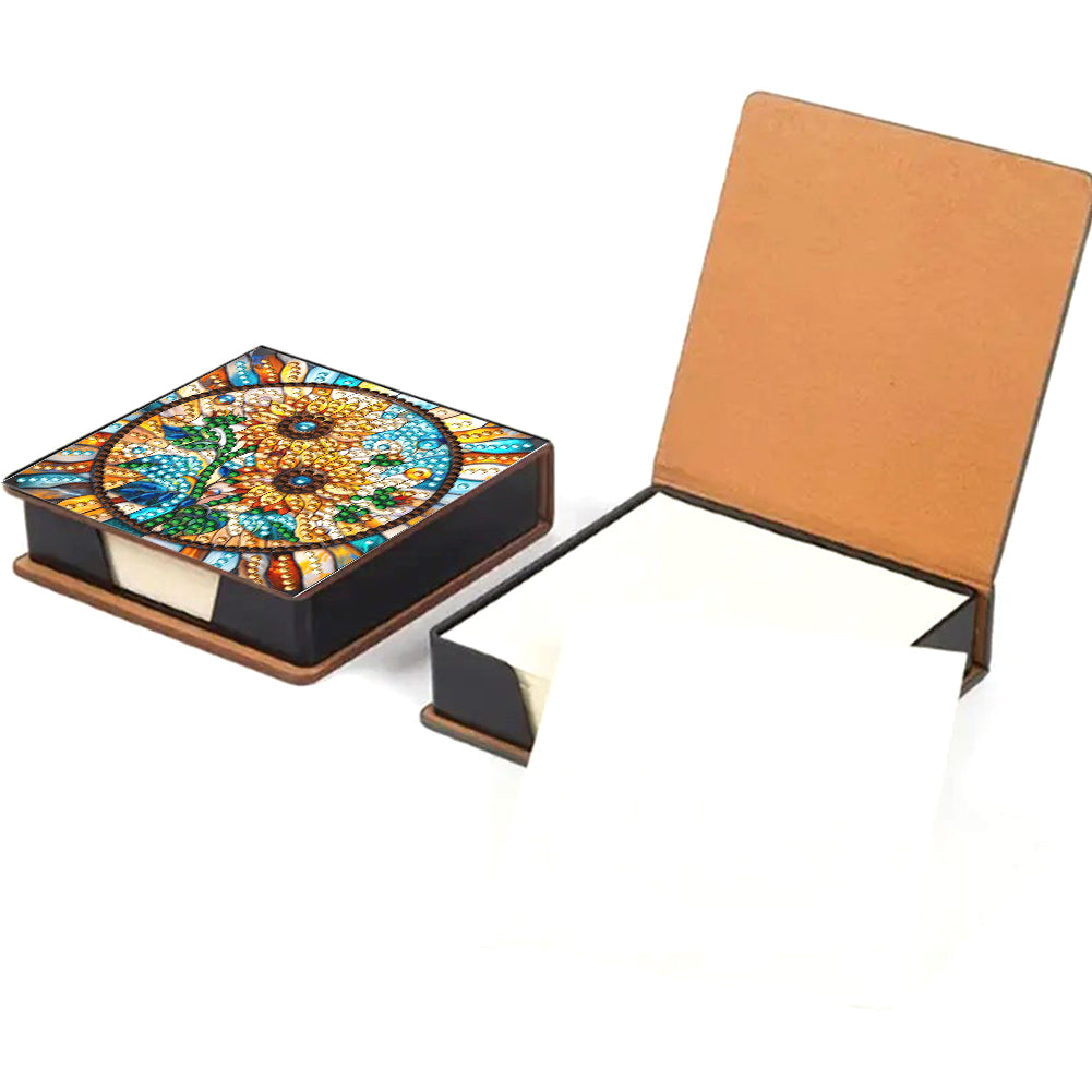 Birds Leather Diamond Art Note Box with 150 Sheets of Paper for Adults Beginners