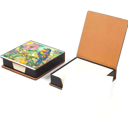 Birds Leather Diamond Art Note Box with 150 Sheets of Paper for Adults Beginners