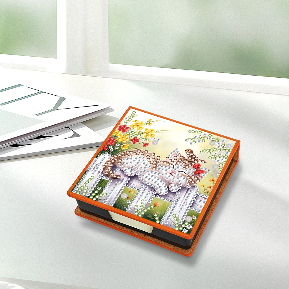 Birds Leather Diamond Art Note Box with 150 Sheets of Paper for Adults Beginners