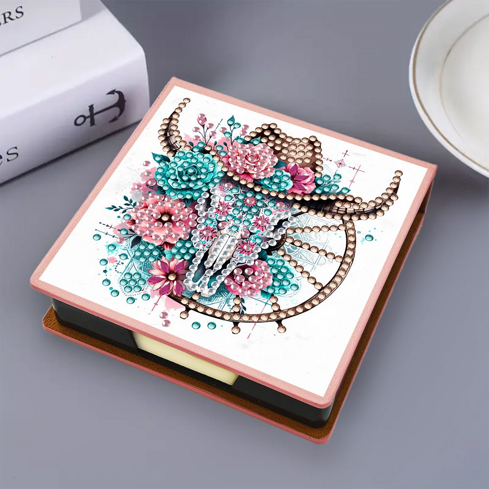 Birds Leather Diamond Art Note Box with 150 Sheets of Paper for Adults Beginners