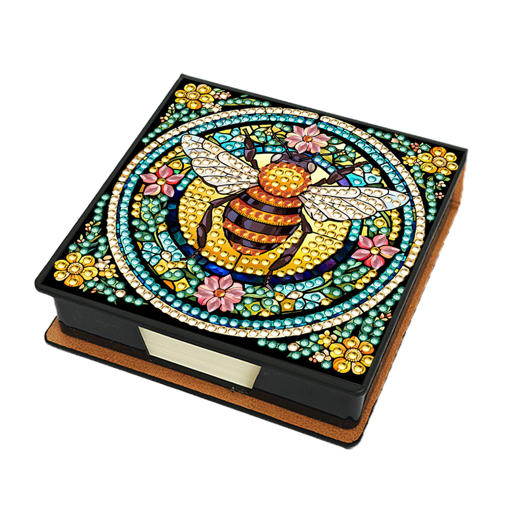 Birds Leather Diamond Art Note Box with 150 Sheets of Paper for Adults Beginners