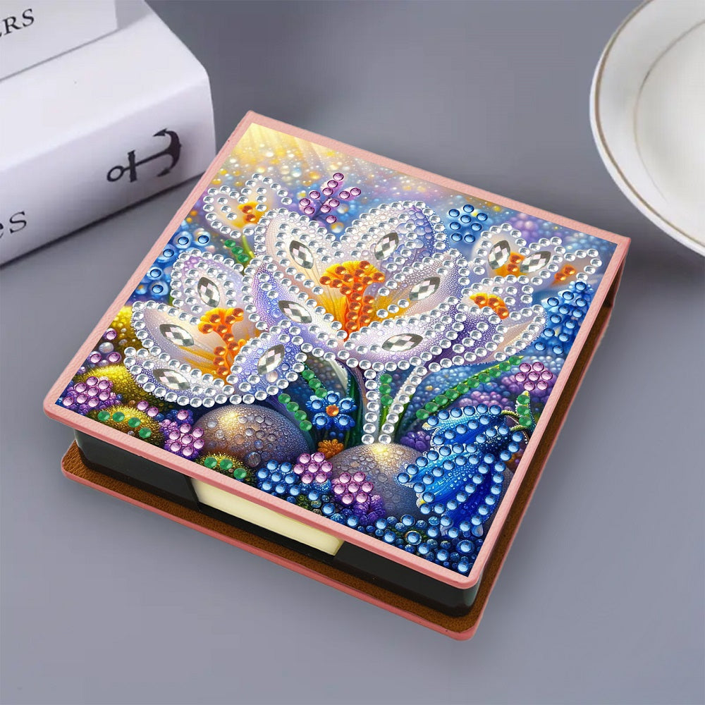 Birds Leather Diamond Art Note Box with 150 Sheets of Paper for Adults Beginners