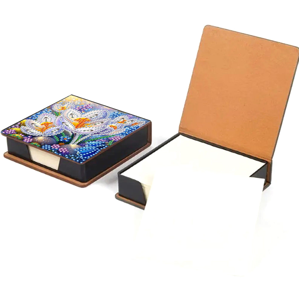 Birds Leather Diamond Art Note Box with 150 Sheets of Paper for Adults Beginners