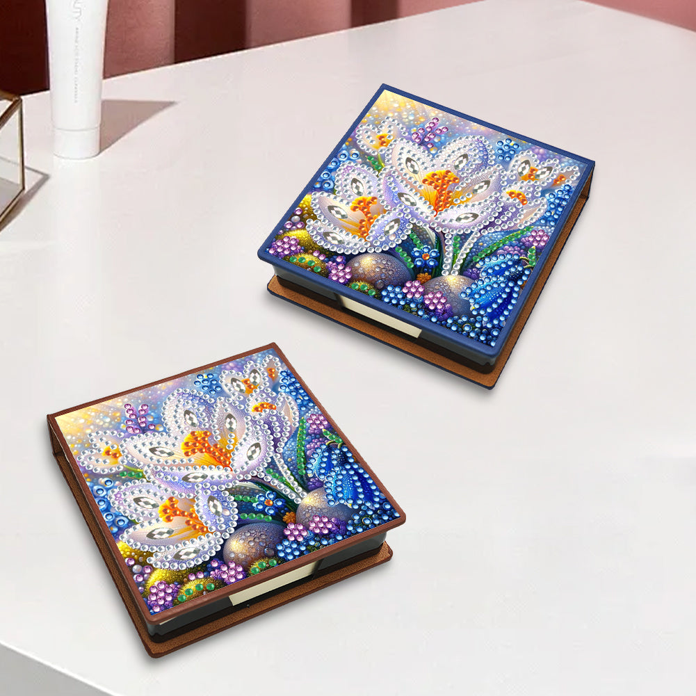 Birds Leather Diamond Art Note Box with 150 Sheets of Paper for Adults Beginners