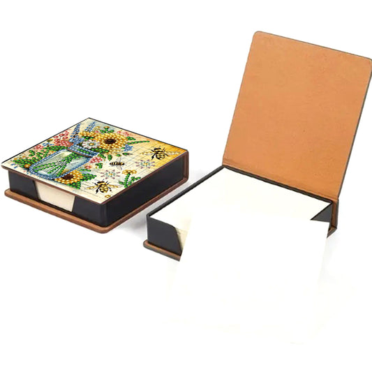 Birds Leather Diamond Art Note Box with 150 Sheets of Paper for Adults Beginners