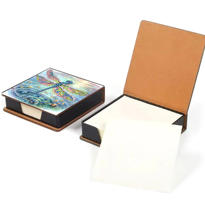 Leather Animals Diamond Art Note Box with 160 Sheets of Paper for DIY Art Craft