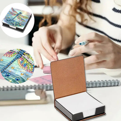 Leather Animals Diamond Art Note Box with 160 Sheets of Paper for DIY Art Craft