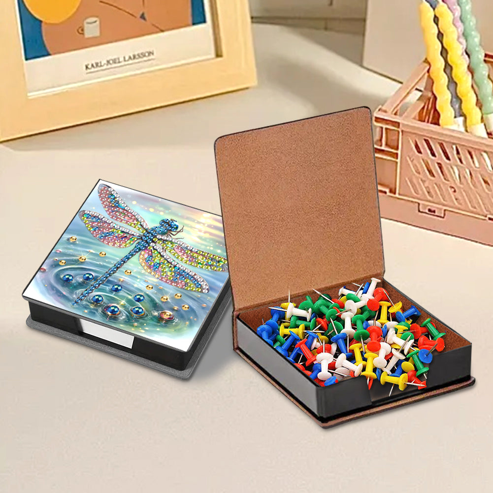 Leather Animals Diamond Art Note Box with 160 Sheets of Paper for DIY Art Craft