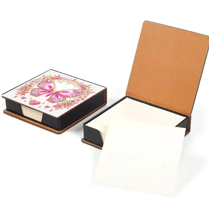 Leather Animals Diamond Art Note Box with 160 Sheets of Paper for DIY Art Craft
