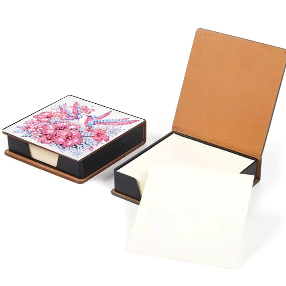 Leather Animals Diamond Art Note Box with 160 Sheets of Paper for DIY Art Craft