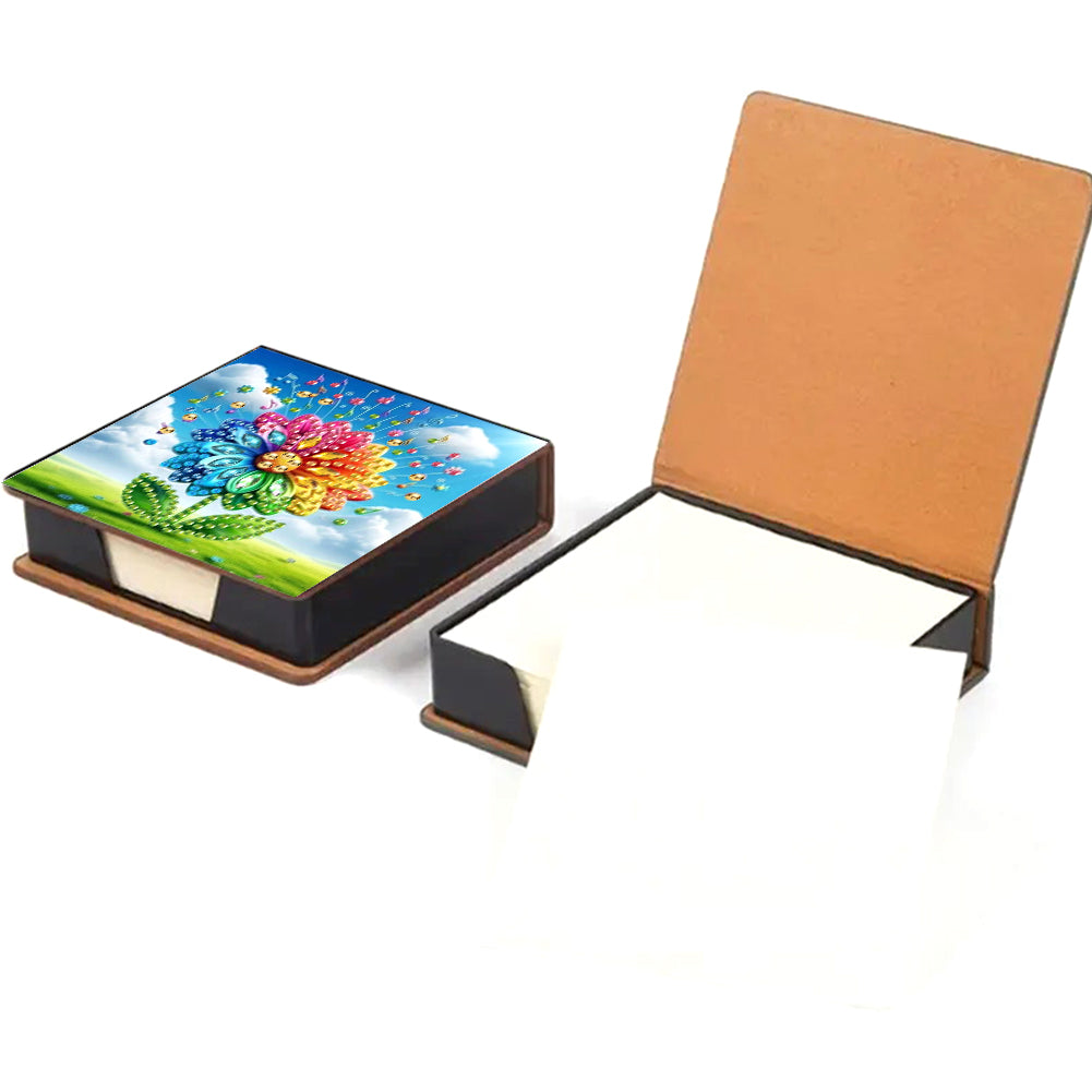 Leather Animals Diamond Art Note Box with 160 Sheets of Paper for DIY Art Craft