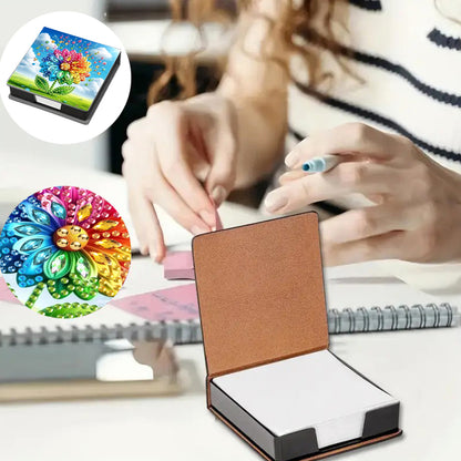 Leather Animals Diamond Art Note Box with 160 Sheets of Paper for DIY Art Craft