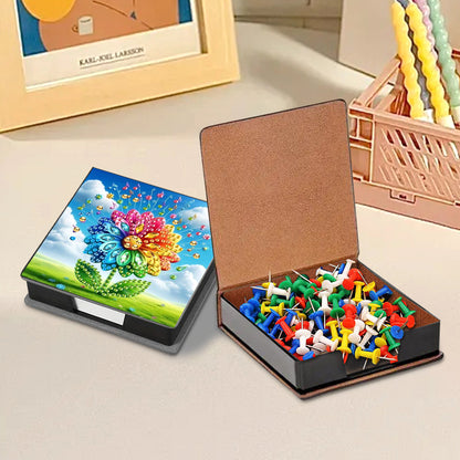 Leather Animals Diamond Art Note Box with 160 Sheets of Paper for DIY Art Craft