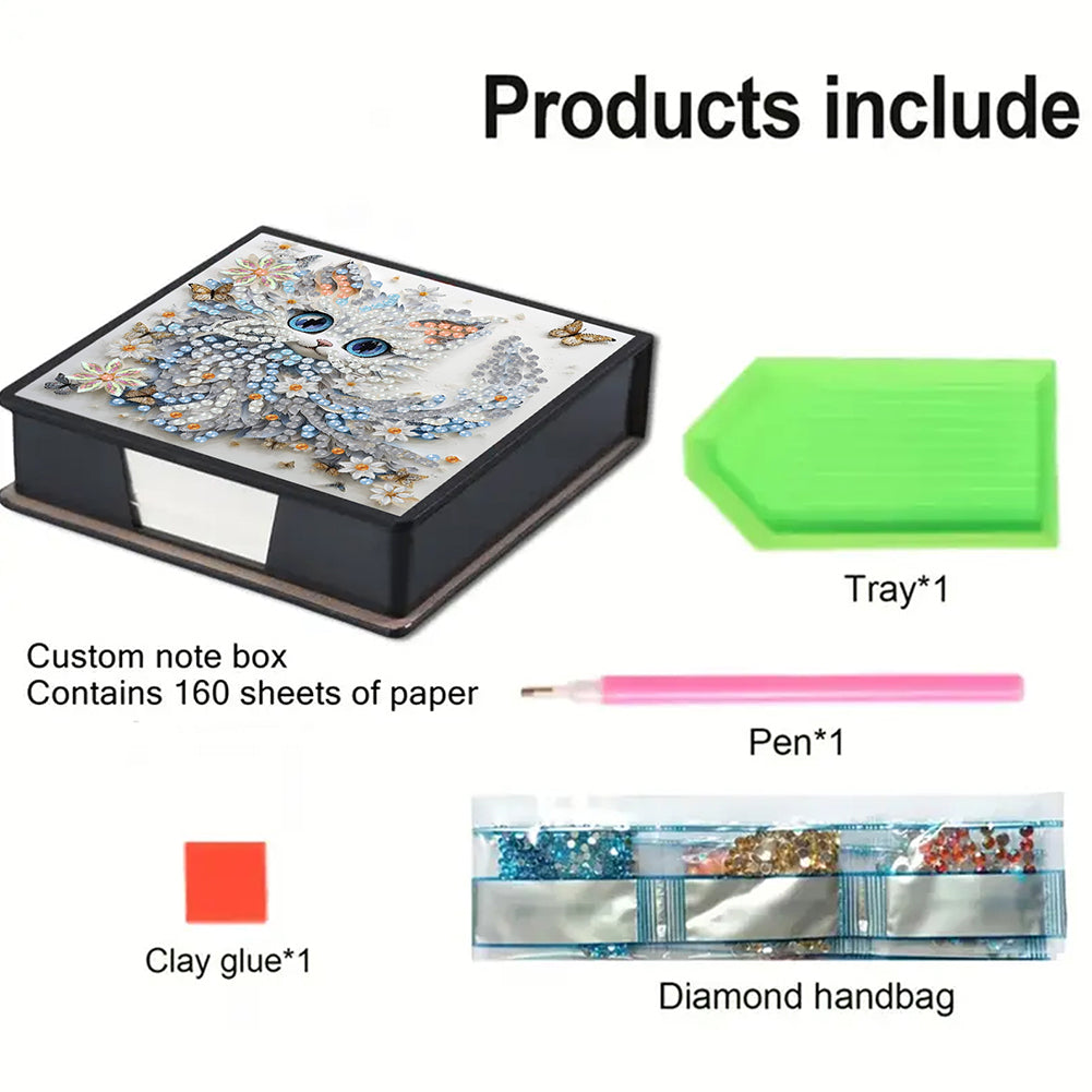 Cross Leather Diamond Art Note Box with 160 Sheets of Paper for Adults Beginners