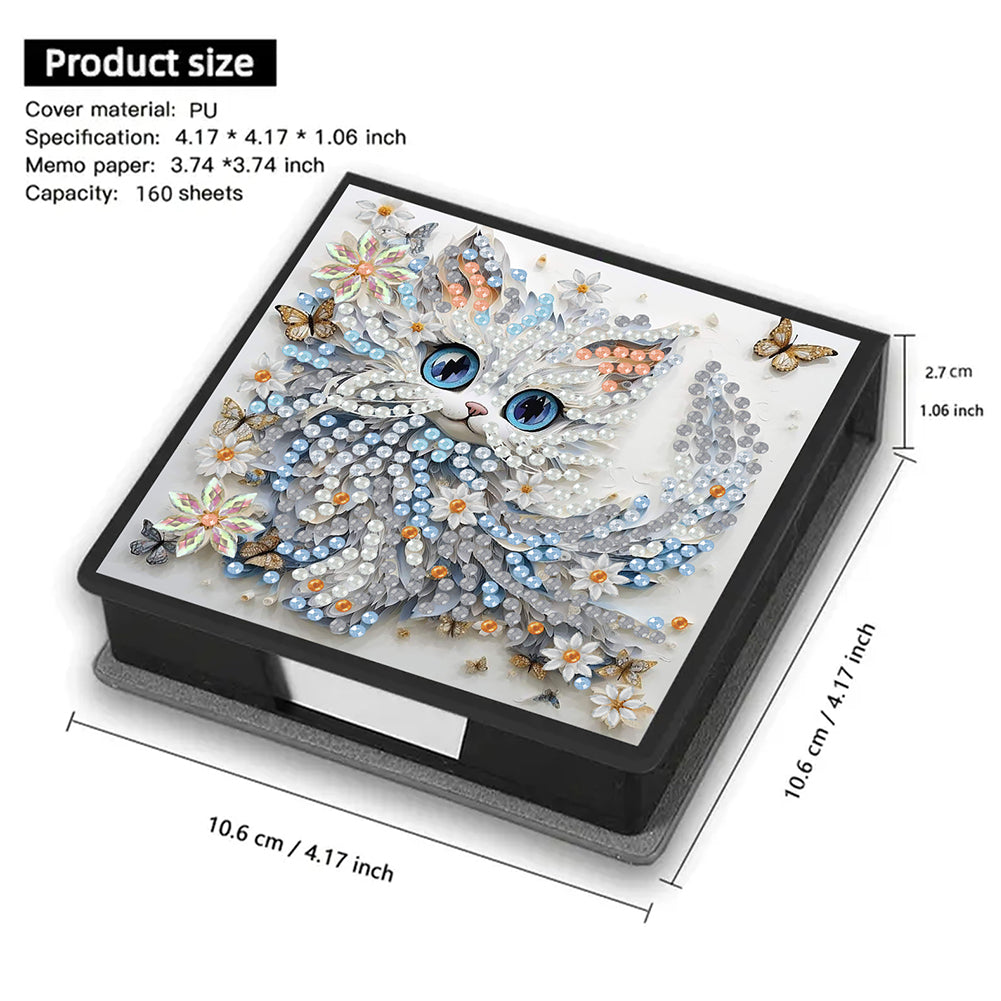 Cross Leather Diamond Art Note Box with 160 Sheets of Paper for Adults Beginners