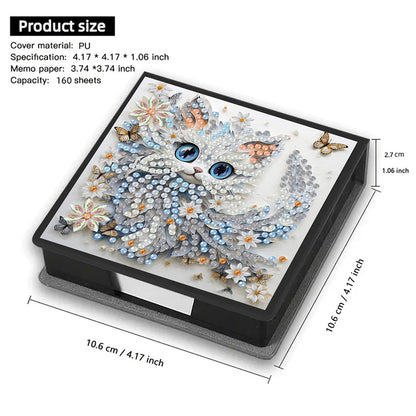 Cross Leather Diamond Art Note Box with 160 Sheets of Paper for Adults Beginners