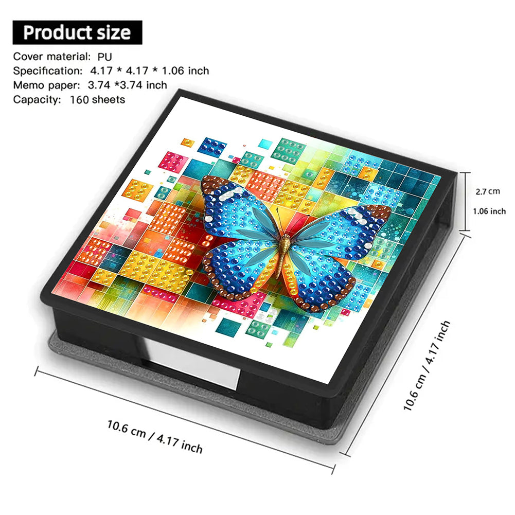 Cross Leather Diamond Art Note Box with 160 Sheets of Paper for Adults Beginners